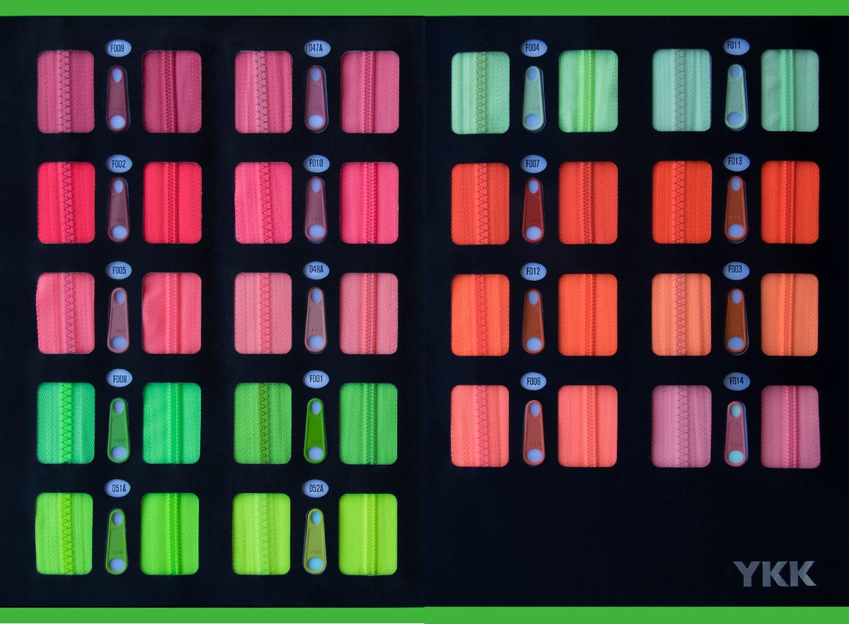 Carta de colores YKK Flúo