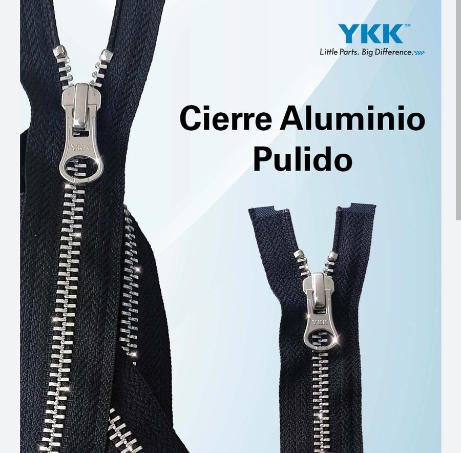 Cierre aluminio pulido YKK